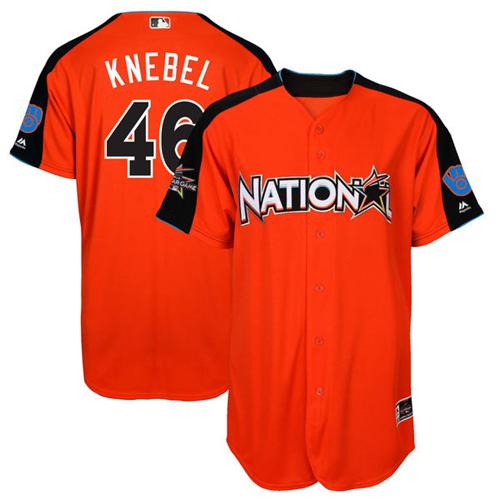 Brewers #46 Corey Knebel Orange All-Star National League Stitched MLB Jersey - Click Image to Close